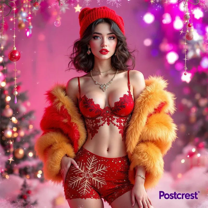 Digital AI-generated Christmas fashion theme with Postcrest