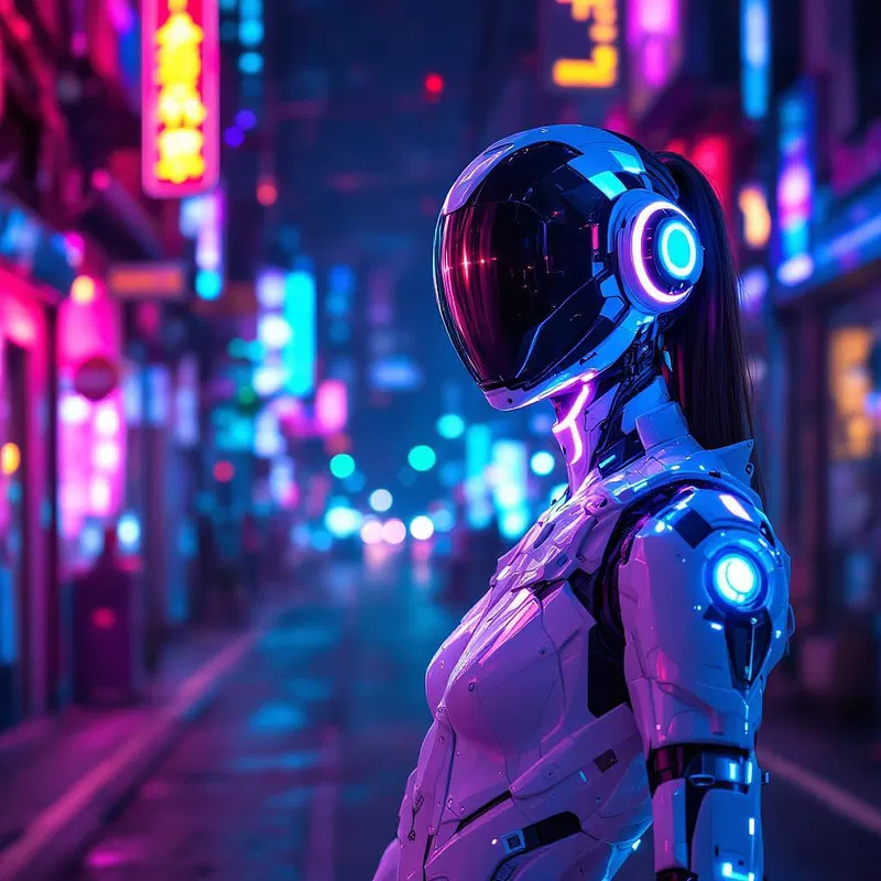 AI Girlfriend with Cyberpunk Theme