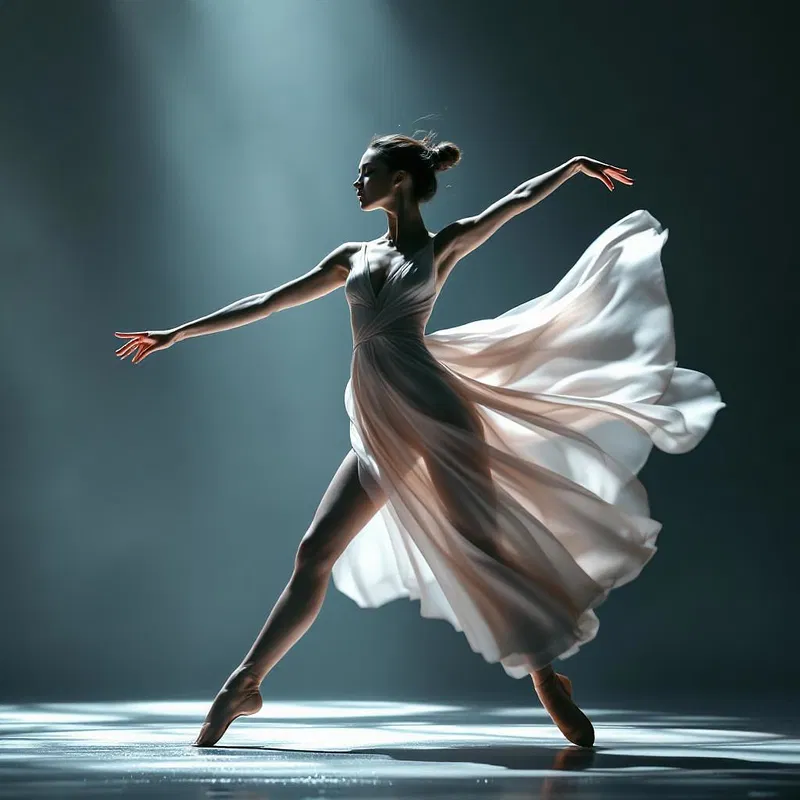 Elegant dancer character in motion