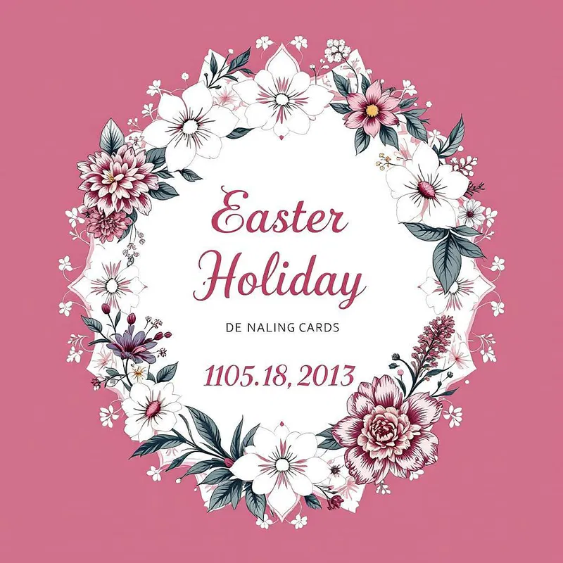 Easter holiday card with floral decor