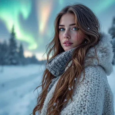 Scandinavian woman in winter attire