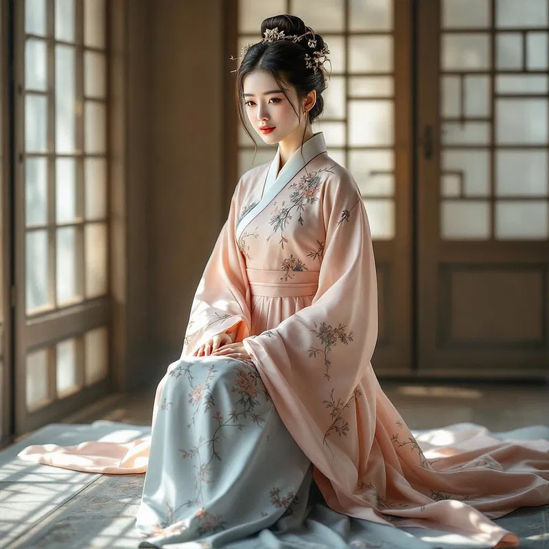 AI-generated image of a traditional Korean hanbok