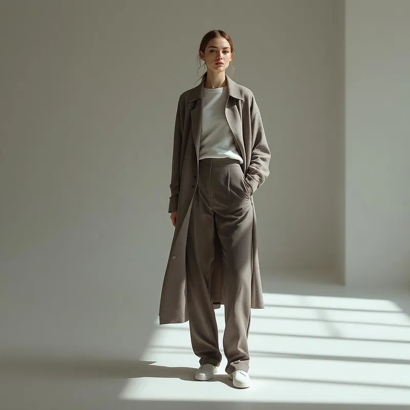 AI-inspired minimalist fashion look.