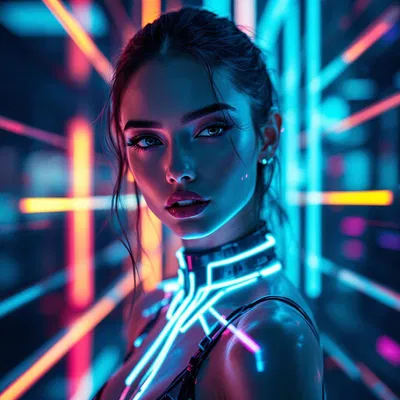 Futuristic OnlyFans image with neon lights