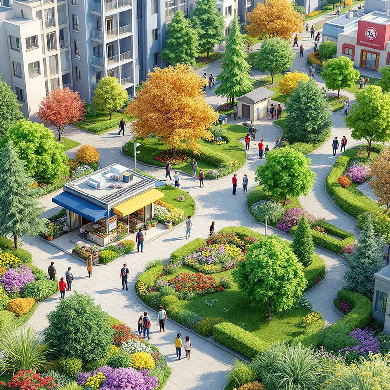 AI-crafted 3D rendering of vibrant city park