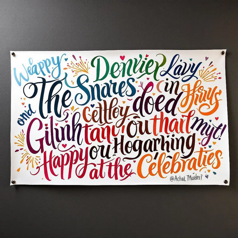 Calligraphy banner with flourishing text