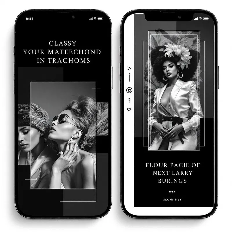 Classy monochrome Instagram layout with text overlay