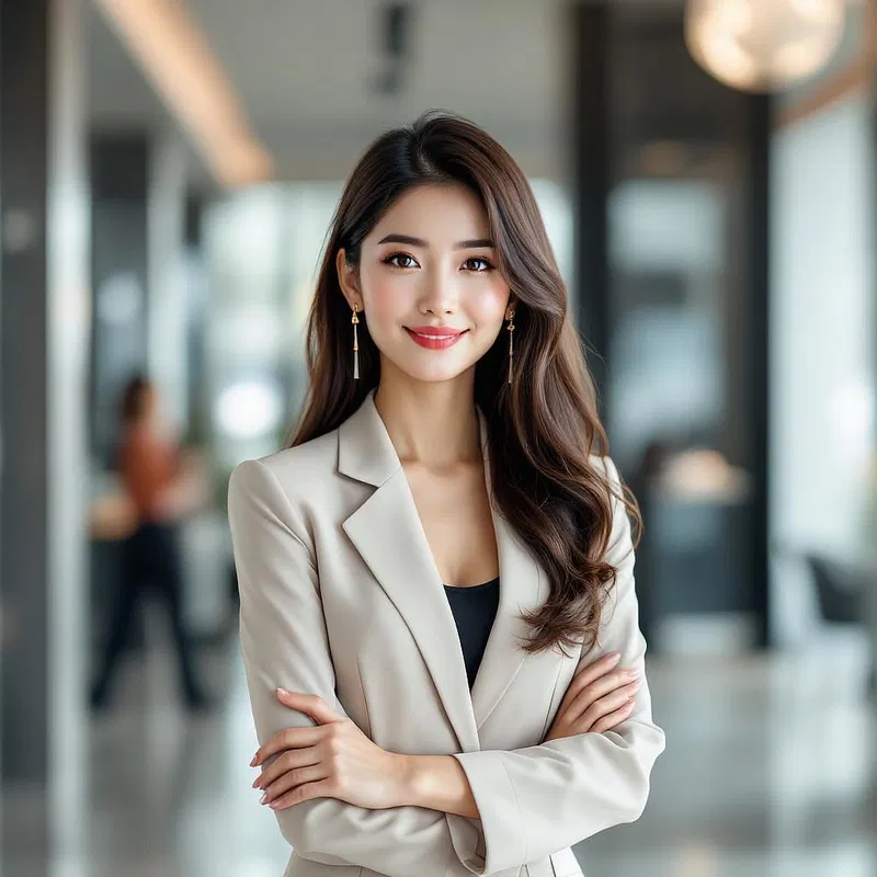 Professional Asian woman with modern accessories