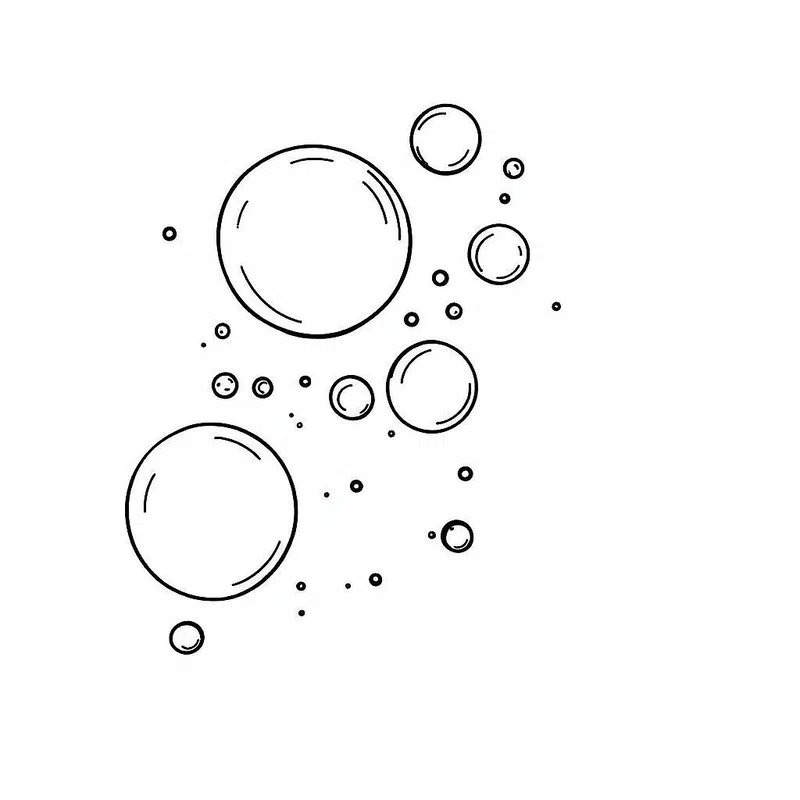 Minimalist bubble line art