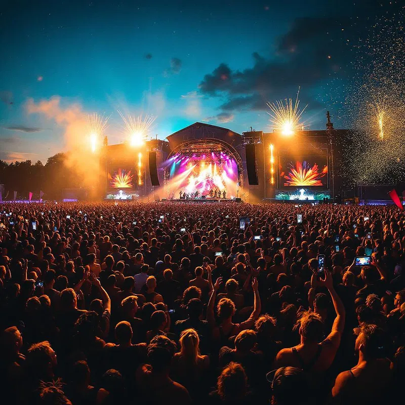 Enthusiastic crowd at the music festival