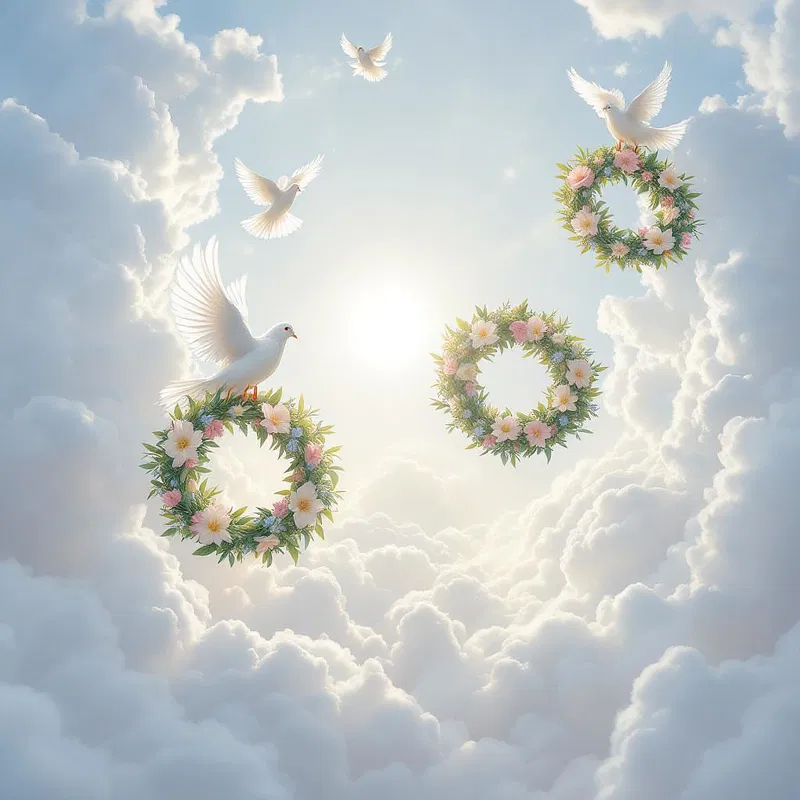 Sublime Easter art piece featuring doves