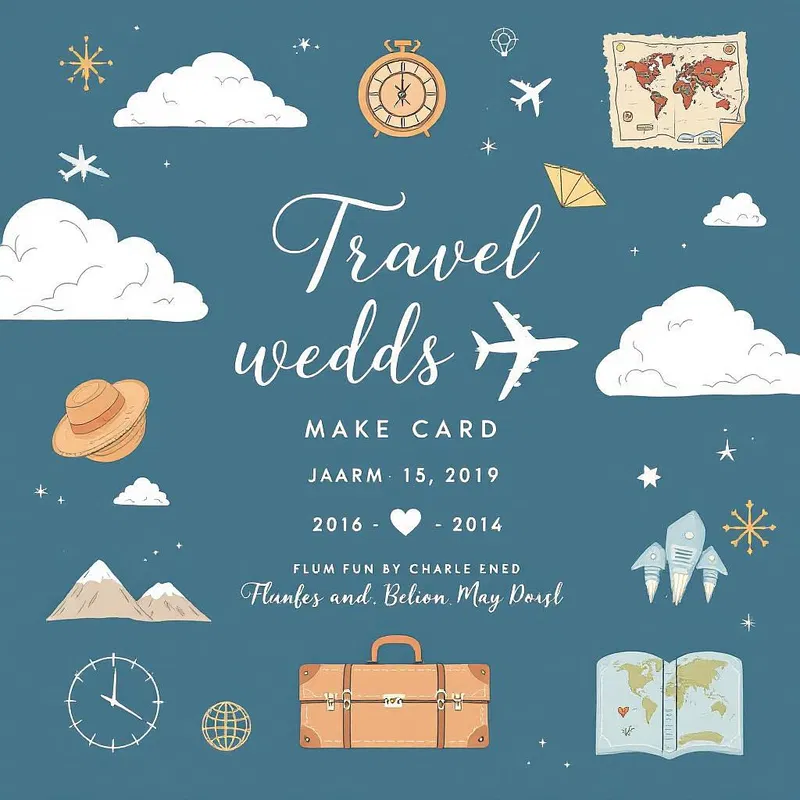 Travel-inspired wedding card