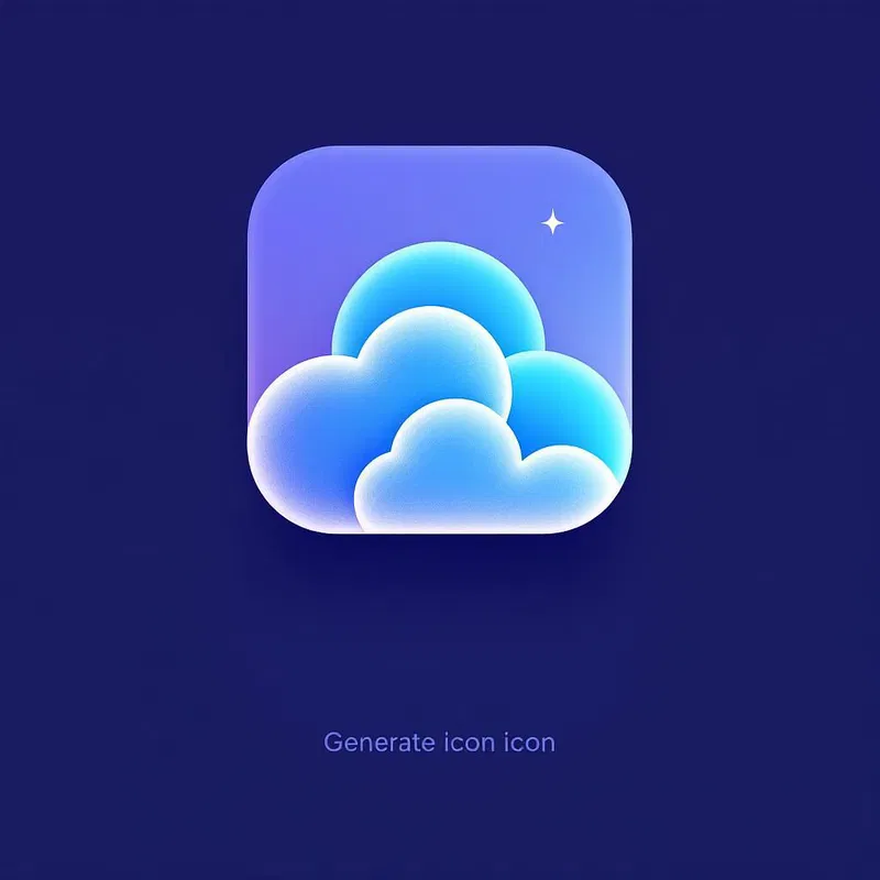 Creative AI icon featuring a cloud theme