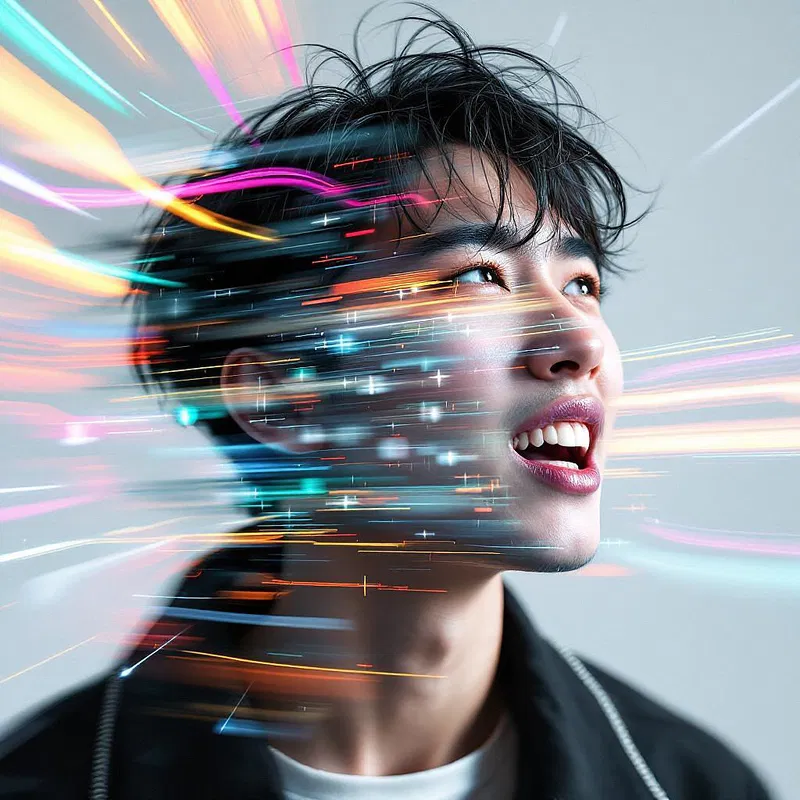 Dynamic Korean portrait in motion