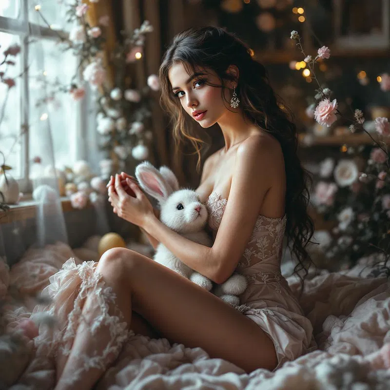 Sensual Easter photography with inviting ambience