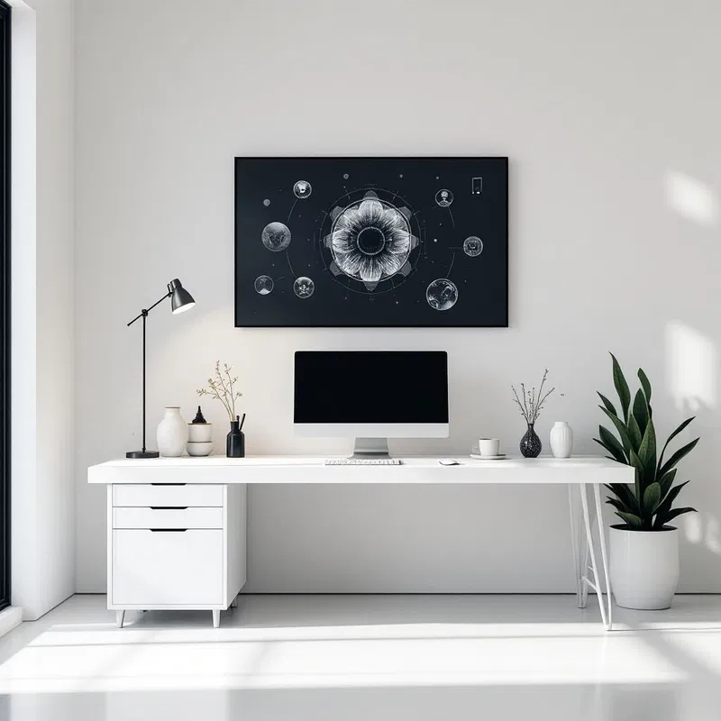 AI-inspired minimalist workspace with aesthetic appeal.