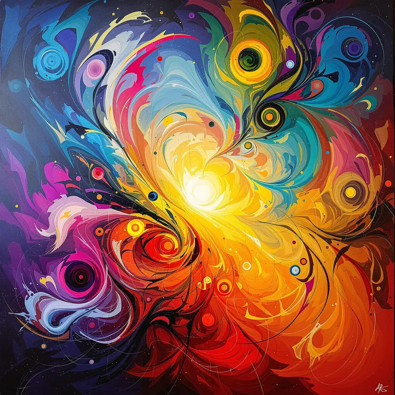 Dynamic Spiritual Art Abstract