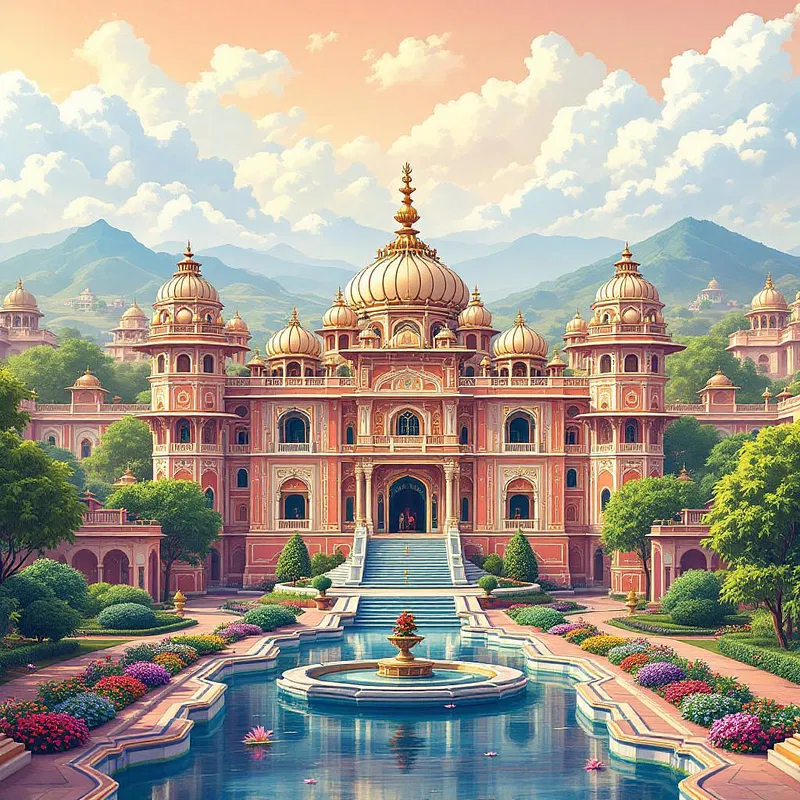 AI-generated image of an enchanting Indian palace