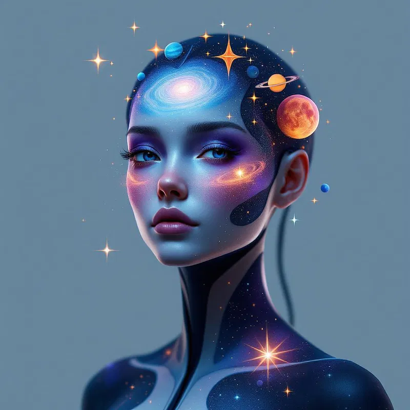 AI avatar with cosmic theme