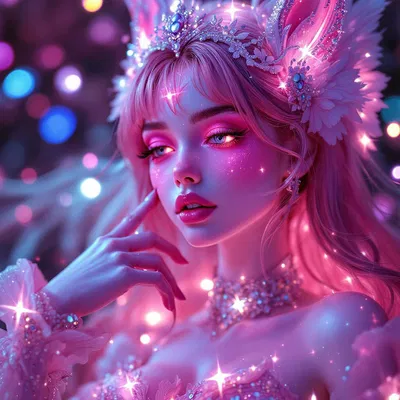 Pink doll with magical aura