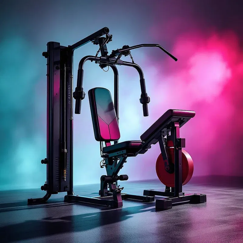 Dynamic fitness equipment mockup with bold aesthetics