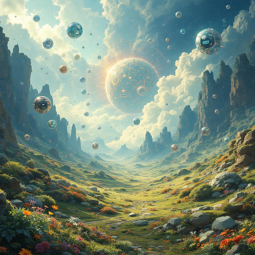 Fantasy landscape with prominent AI tools.