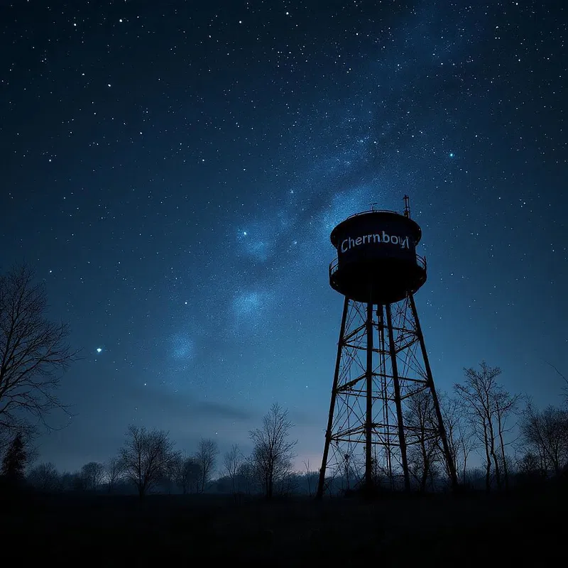 Chernobyl under a starry night