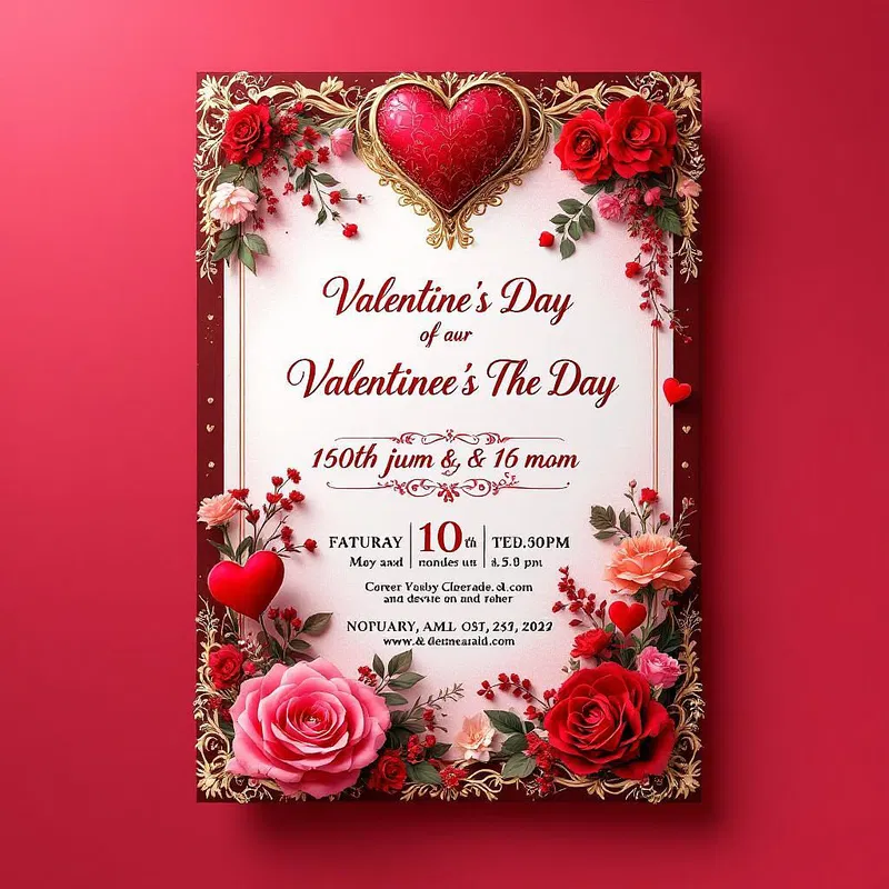 Valentine's themed wedding invitation