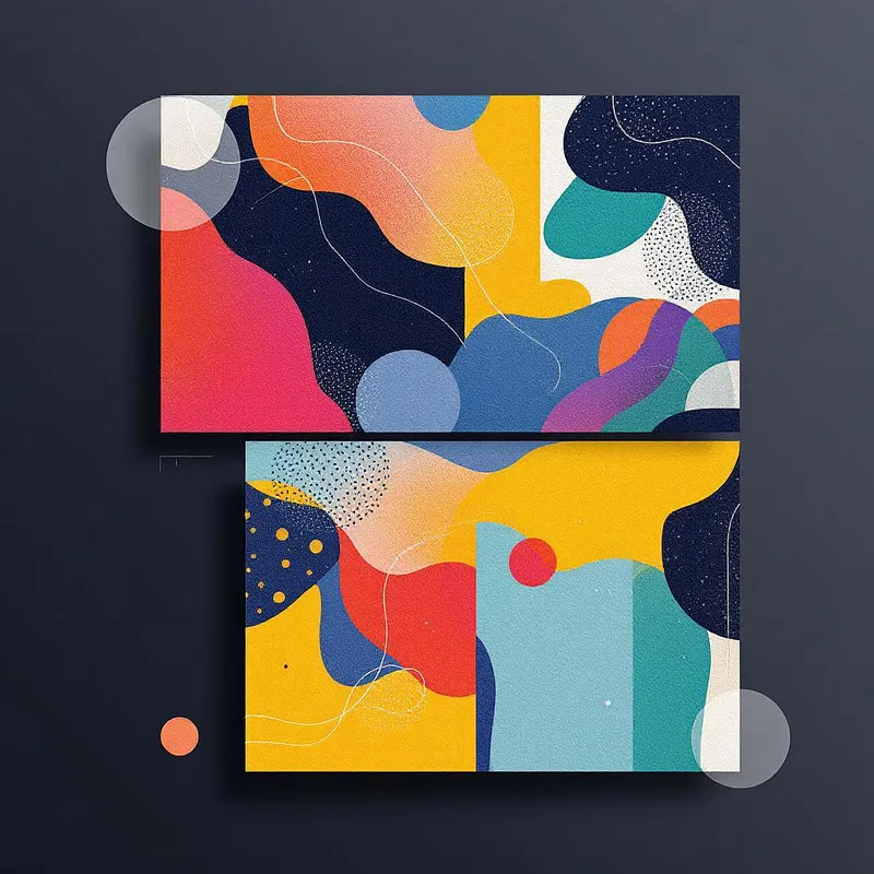 Instagram feed concept with colorful geometric abstracts