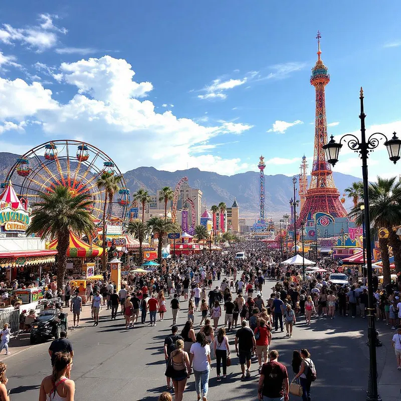 Vibrant Las Vegas carnival scene