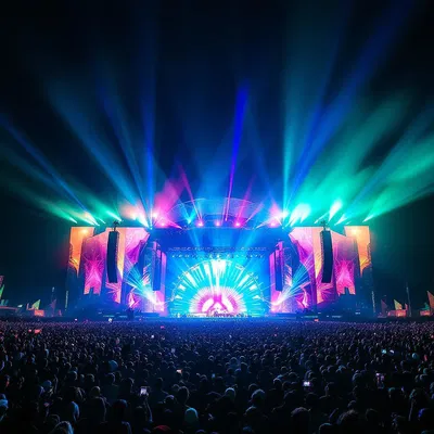 Main stage at a music festival