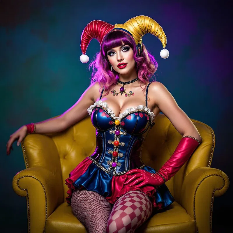 Harlequin costume with a flirty design