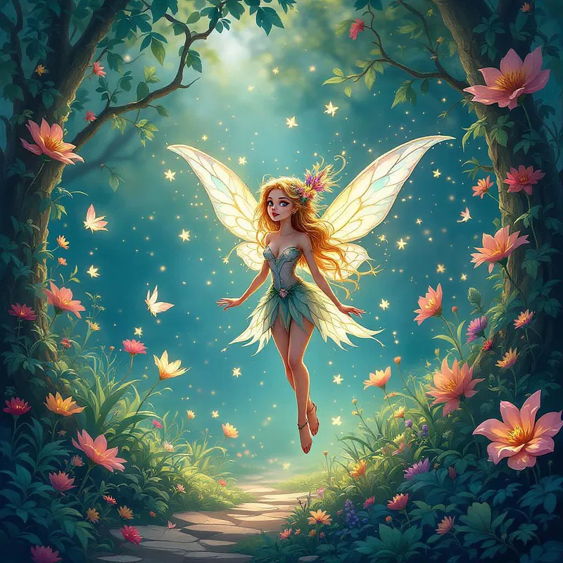 Enchanting faerie in a mystical glade