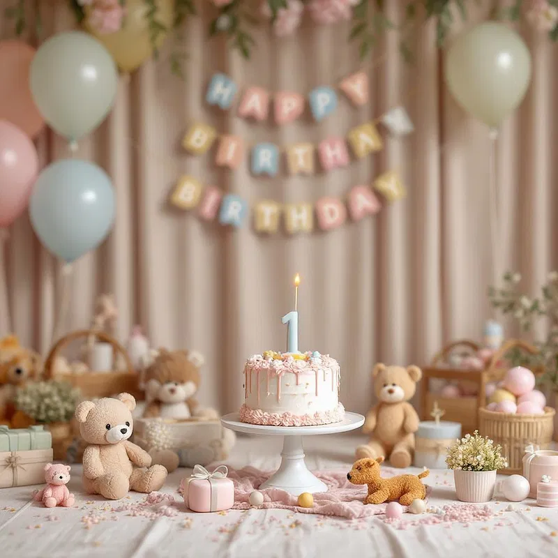 Baby's first birthday celebration setup