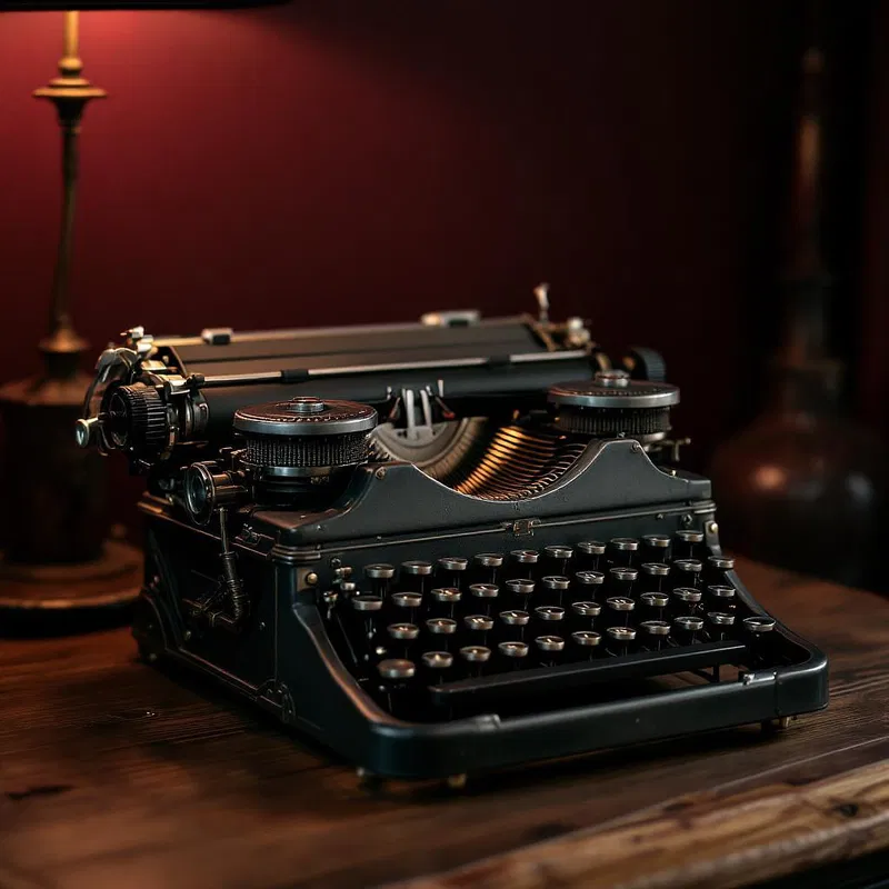 Vintage typewriter on desk