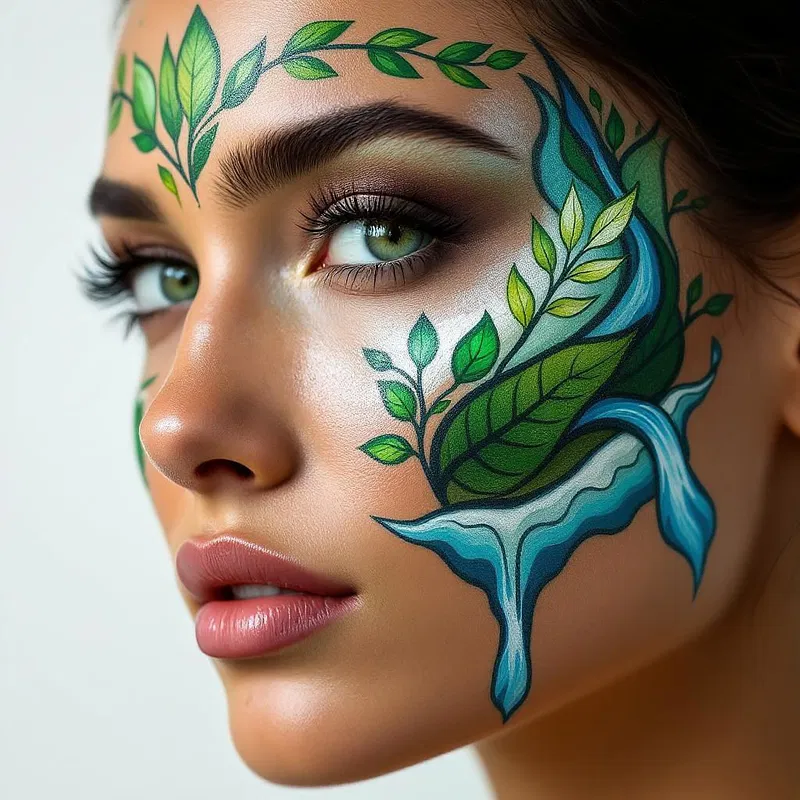 Mother Earth inspired tribal face paint