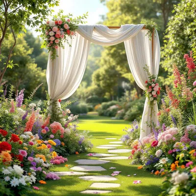 AI-conceptualized garden wedding