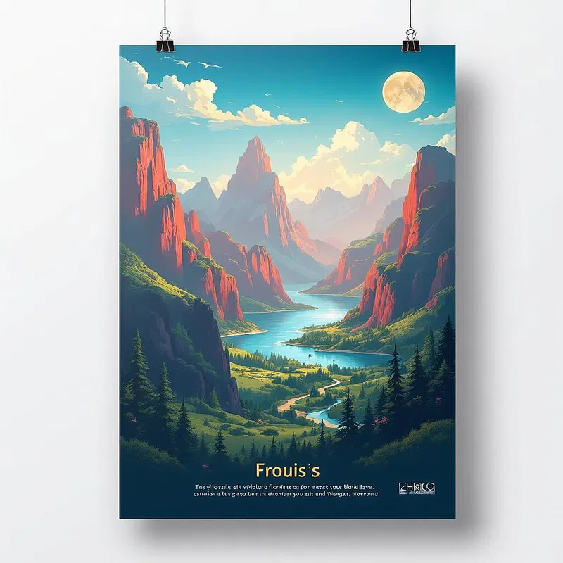 An inviting advertising poster for a travel destination.