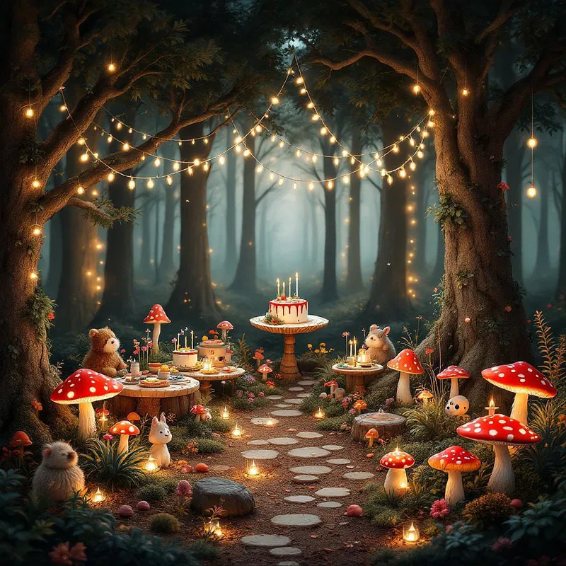 Magical forest-themed birthday party