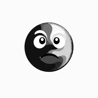 Monochrome artistic AI emoji