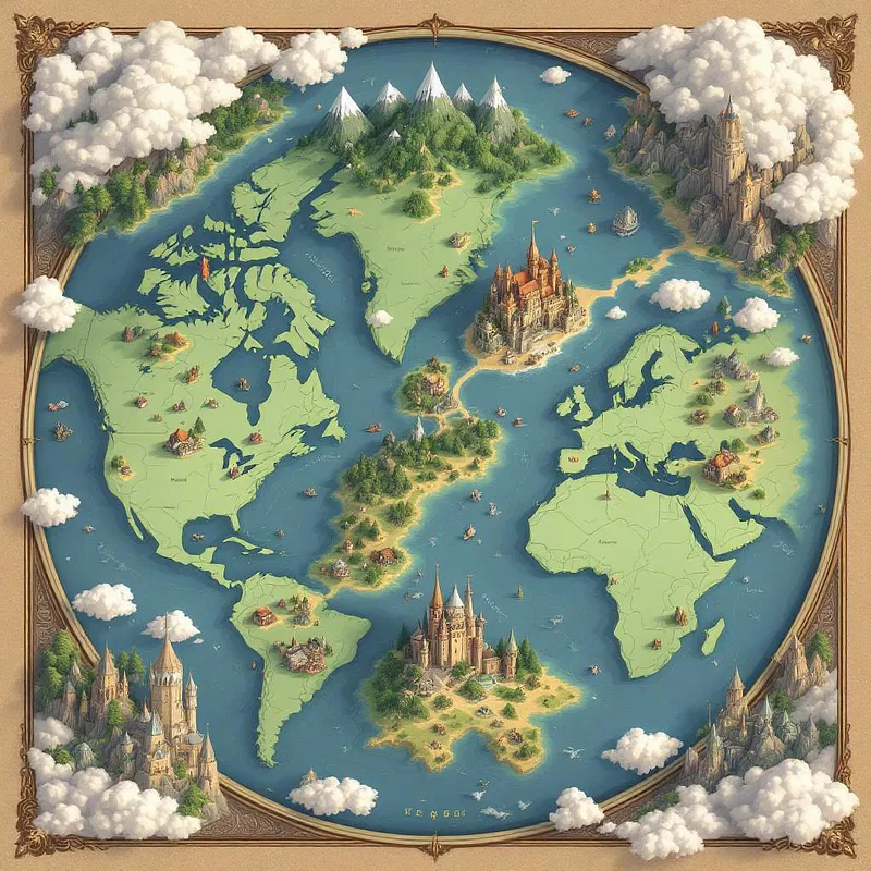 Postcrest inspired fantasy world map