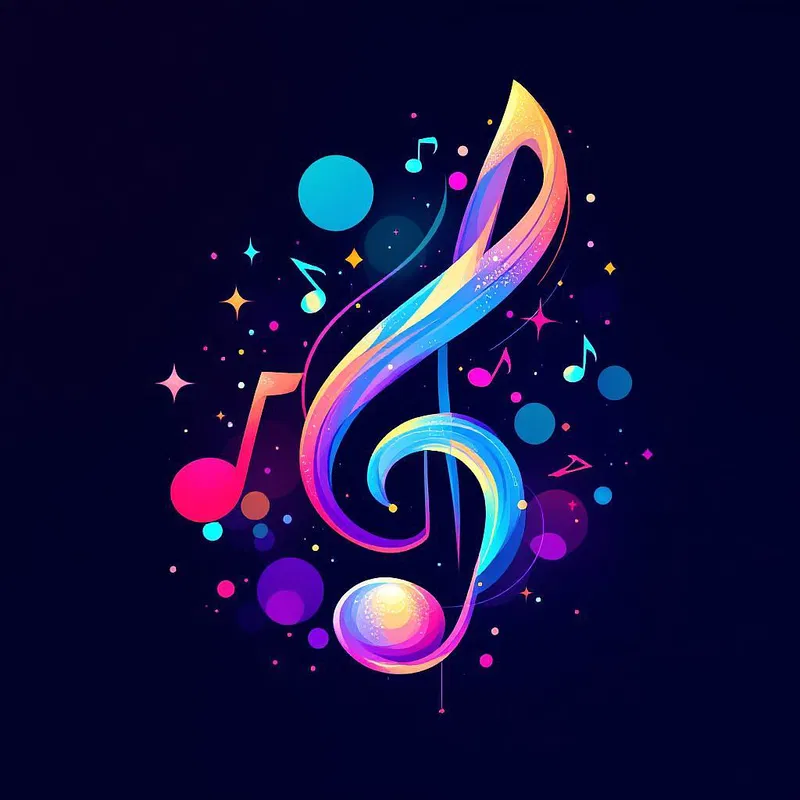 Artistic logo with musical notes generated by AI