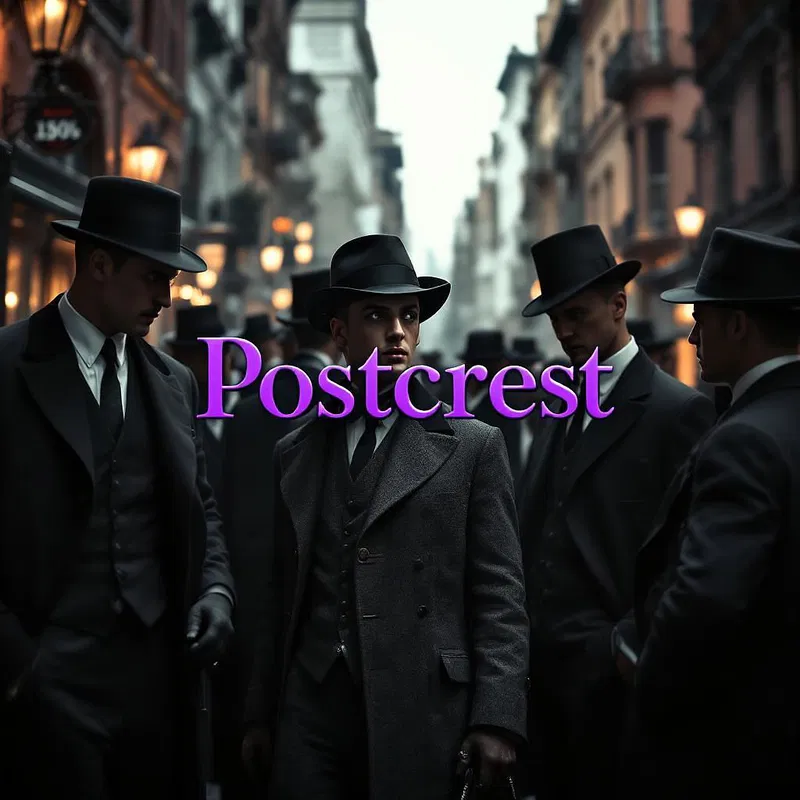 1920s city scene with mobsters