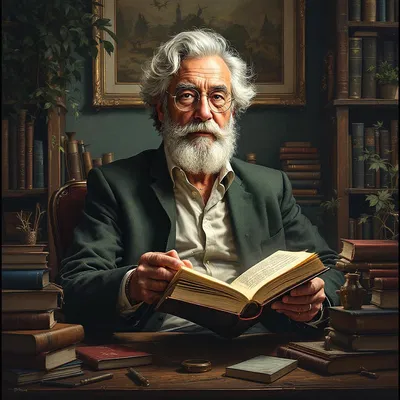 Iconic portrait of a world-famous author