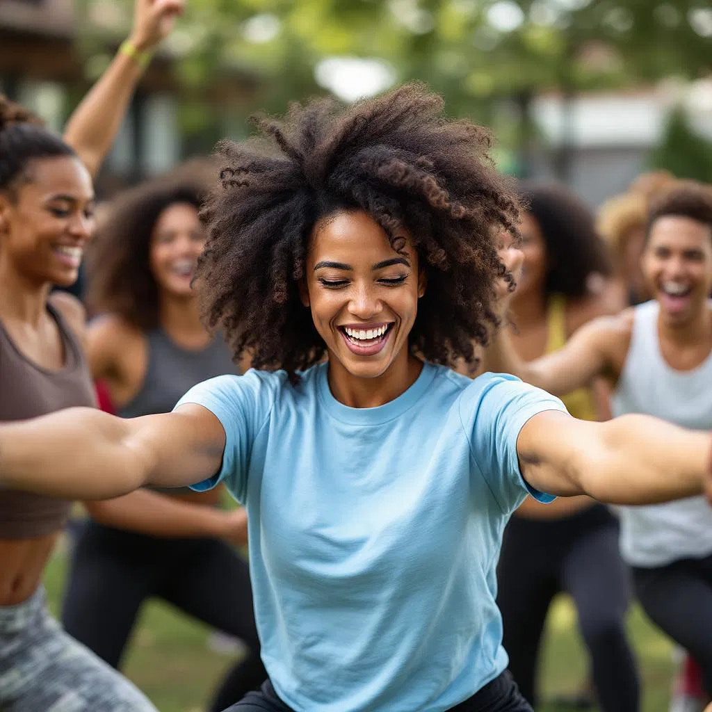 Multicultural workout session