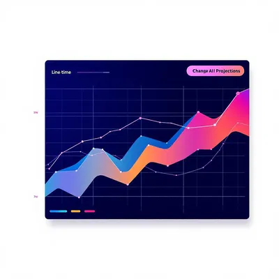 Line graph showing data trends with AI