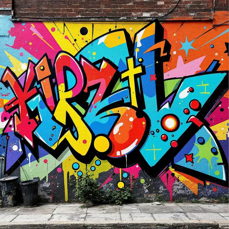 Vibrant Pop Art graffiti street art