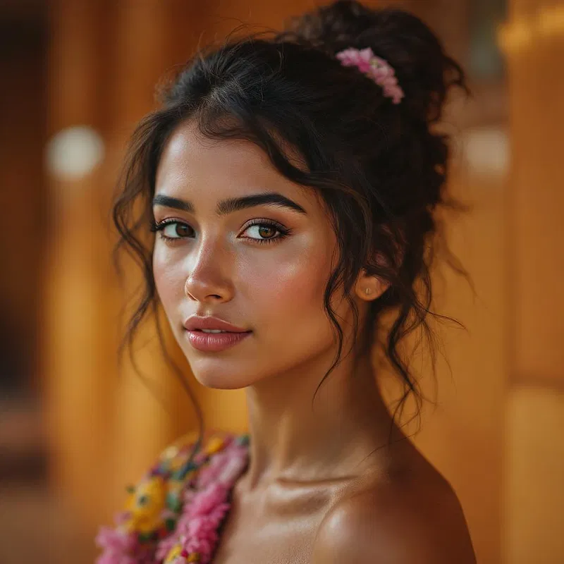 Young South American woman with a traditional hairstyle