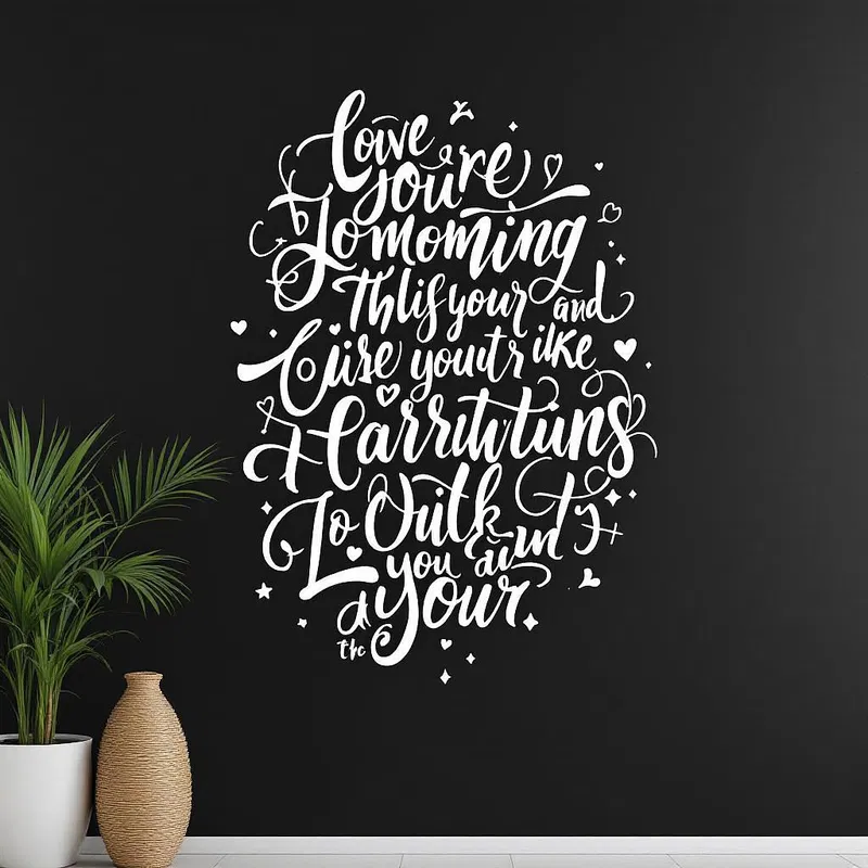 Creative calligraphy wall decal