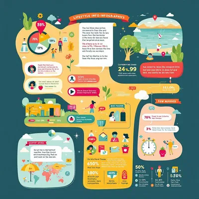 Lifestyle infographic with colorful visuals